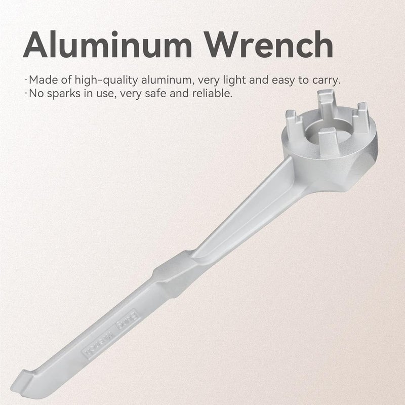 Ullnosoo Bung Wrench 55 Gallon, 2 Pack Drum Barrel Wrench Aluminum Opener Tool for 10 15 20 30 50 55 Gallon, for 2 inch and 3/4 inch Bung Caps - Image 2